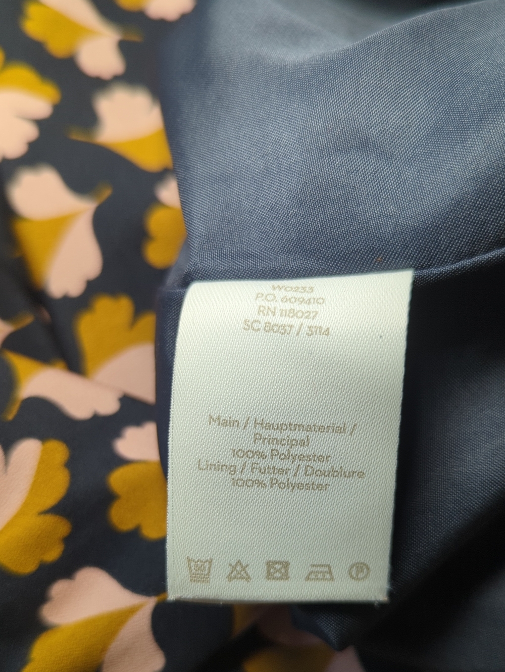 Boden Navy Oak Leaf Clover Long Sleeve Shirt Dress - Picture 11 of 12